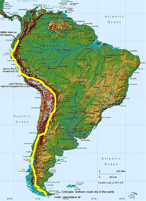 Andes mtn range highlighted... | Andes mountains, World, Andes