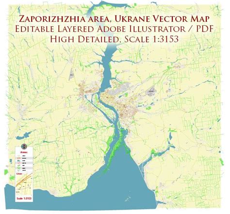 Zaporizhzhia Ukraine Map Vector Exact City Plan High Detailed Street ...