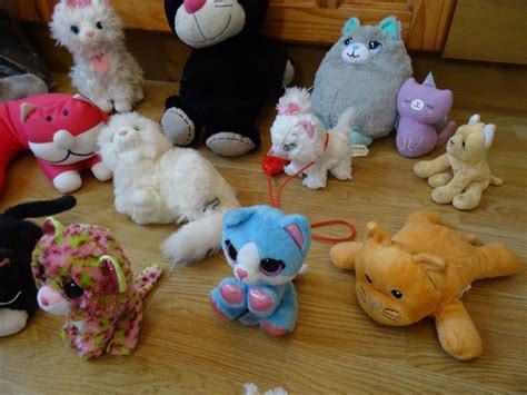 Bundle 35 x Small Plush CATS Soft Toys 14 ins High max - inc. Computer ...