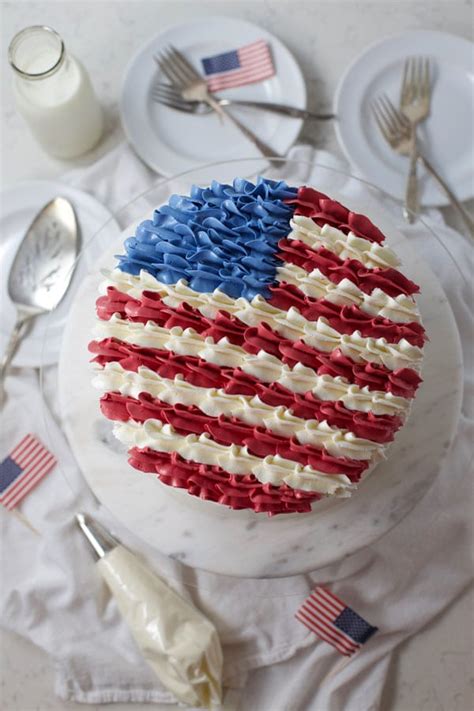 Patriotic American Flag Layer Cake - Mom Loves Baking