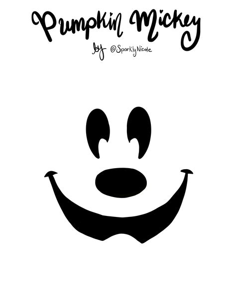 Printable Mickey Mouse Pumpkin Stencil