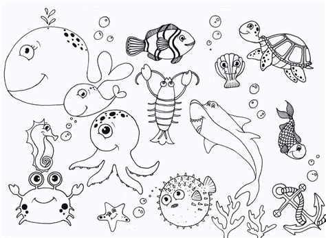 Printable Sea Animals Coloring Pages