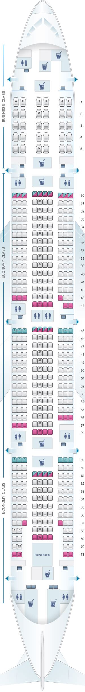 Seat Map Saudi Arabian Airlines Boeing B777 300 (773) | SeatMaestro