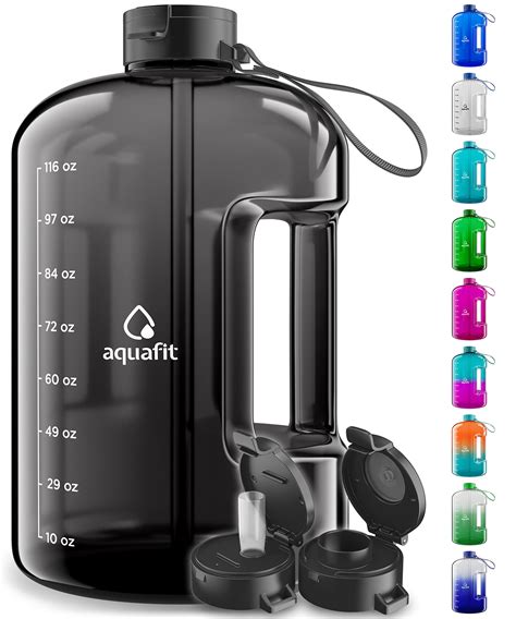 Amazon.com: AQUAFIT 1 Gallon Water Bottle With Time Marker Large Water ...