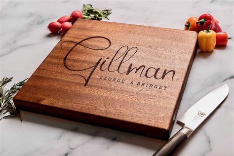 Cutting Board Personalized - Minimalist Custom Engraved Cutting Board