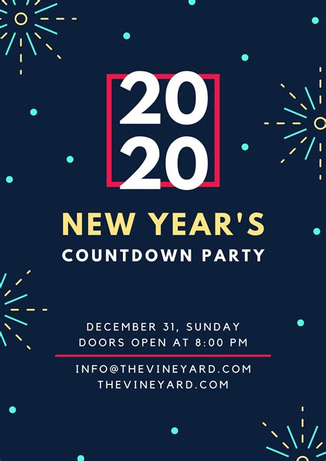 New Year's Countdown Party Holiday Poster - Templates by Canva