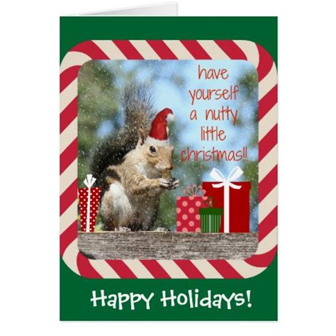 Cute Christmas Squirrel, Have a Nutty Xmas!! Greeting Card