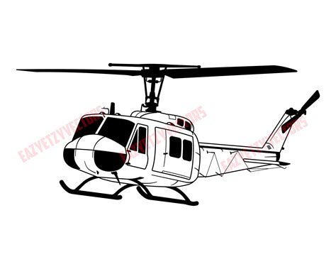 Bell Huey UH-1N Helicopter Vector File Drawing - Etsy Australia