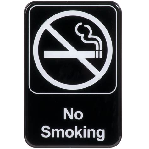 No Smoking Sign - Black and White, 9" x 6"