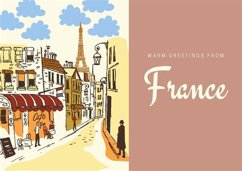 Vintage French Postcard Template