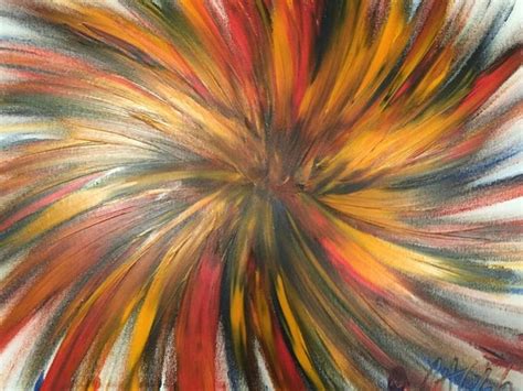 Finger Painted Painting Crazy Sunburst