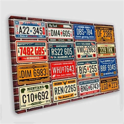 License Plates Canvas Wall Art Car License Plates Decor License Plates ...