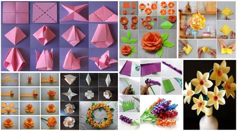 DIY : Origami Flowers Step by Step Tutorials - K4 Craft