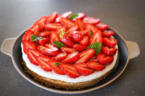 Recette Tarte aux fraises sans cuisson facile | Recette | Recette tarte ...