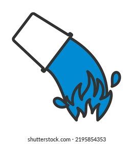 Fire Bucket Icon Editable Bold Outline Stock Vector (Royalty Free ...