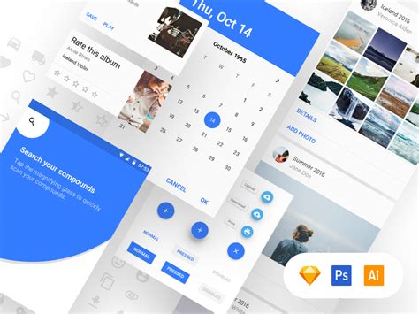 Material Design UI Kit [Free] - Prototypr | Prototyping