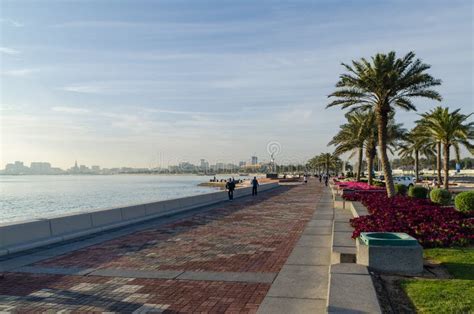 Doha Corniche, Qatar, Middle East. Editorial Photo - Image of relaxing ...