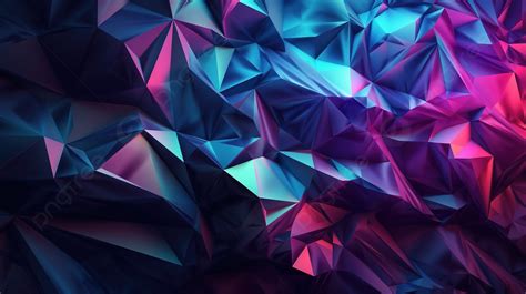 Faceted Abstract Background In 3d With Shimmering Iridescent Metallic ...