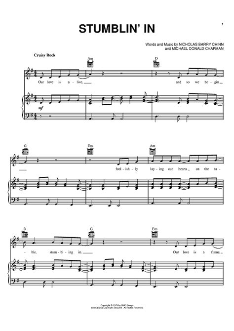 Stumblin' In | Sheet music, Digital sheet music, Guitar songs