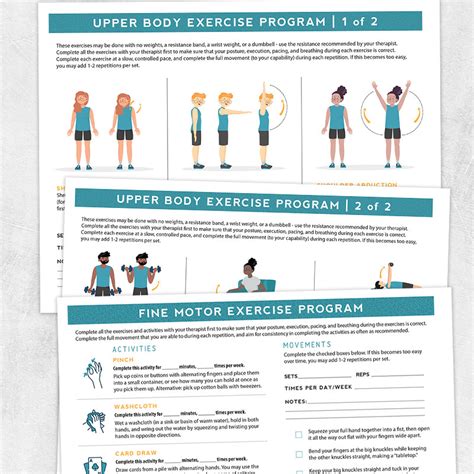 Upper Body Home Exercise Programs – Adult and pediatric printable ...