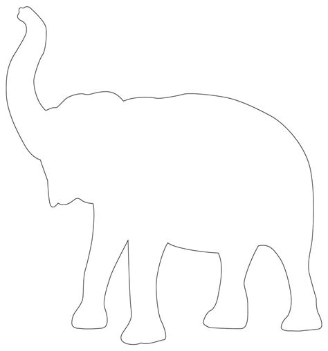 Tame Elephant Outline - Amazing Printable Template