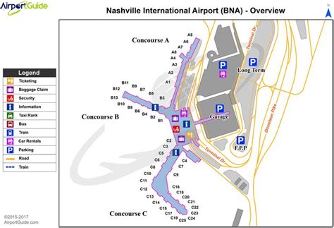 Nashville - Nashville International (BNA) Airport Terminal Map ...