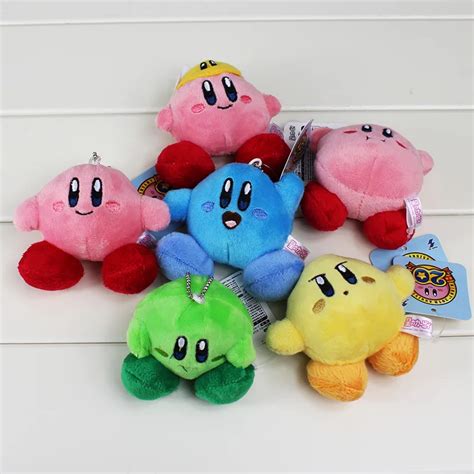 6Pcs/lot New Kirby Plush toys Standing Pose Doll Plush Pendant Baby ...