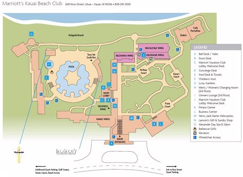 Map Layout Marriott's Kaua'i Beach Club