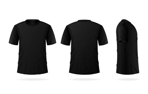 3D Realistic Black T-Shirt Template 22827941 Vector Art at Vecteezy