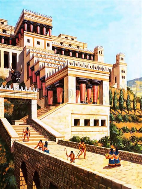 Knossos Palace, Crete island. Ancient Aegean: Mycenaean Art | Ancient ...