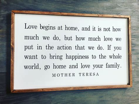 Free shipping love begins at home Mother Teresa quote go | Etsy in 2020 ...