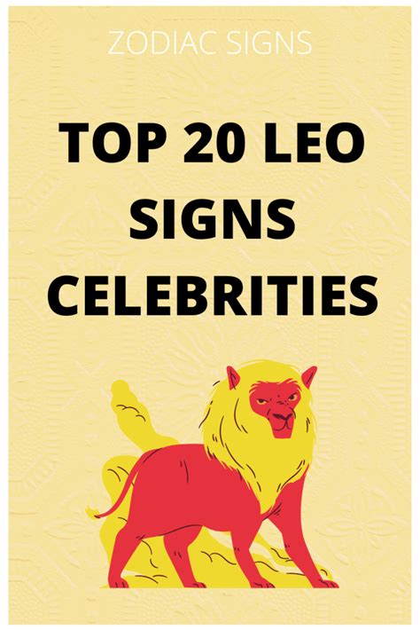 Top 20 Leo Sign Celebrities | Leo Zodiac Sign Celebrities | Leo Famous ...