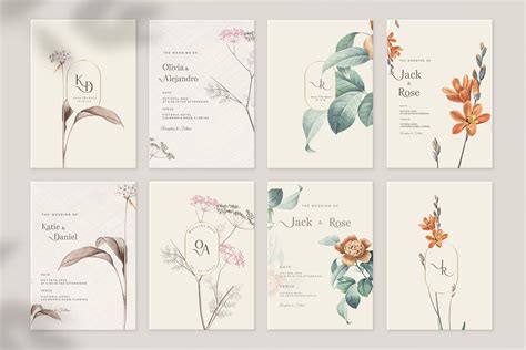 16 Vintage Wedding Cards II on Behance