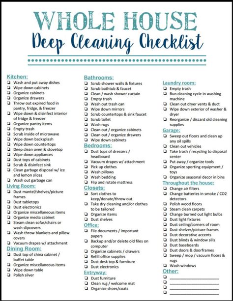 10 Spring Cleaning Checklists (Printable) - Parade