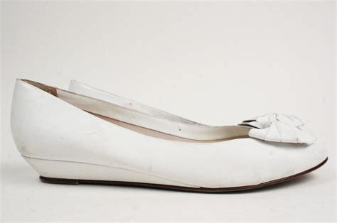 Sz 10 White Leather 9 West Ballet Flats with Bow | Etsy