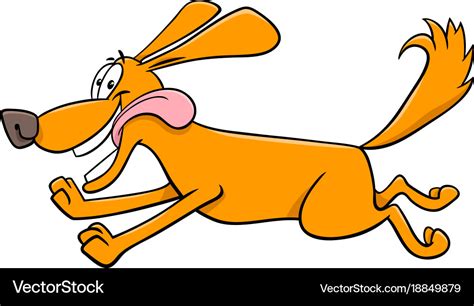 Happy running dog cartoon character Royalty Free Vector