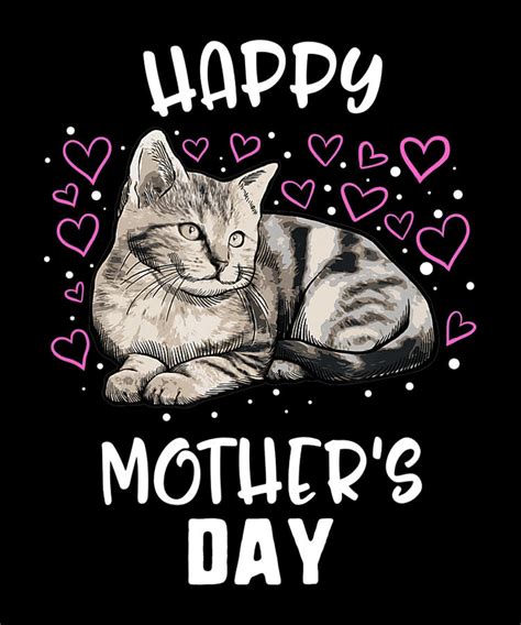 Happy Mothers Day Cat Cute Kitten Mom Women Digital Art by Shannon ...