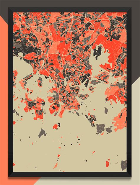 ($24) Modern Map Art Prints | Amazingly detailed, modern maps ...