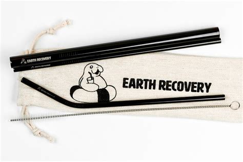 Combo Pack Black Metal Drinking Straws - Earth Recovery Sustainable Goods