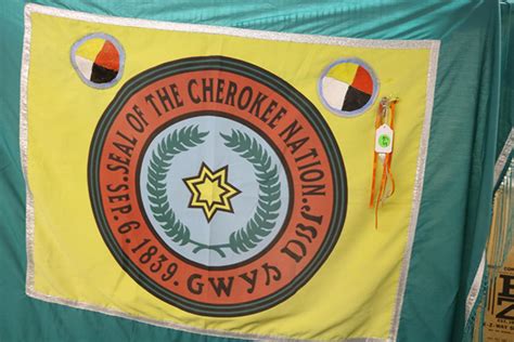 Lot - Large “Seal of the Cherokee Nation” Flag