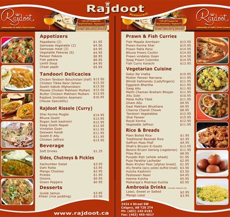 Have a look on Indian Restaurant Rajdoot Menu. | Traditional indian ...