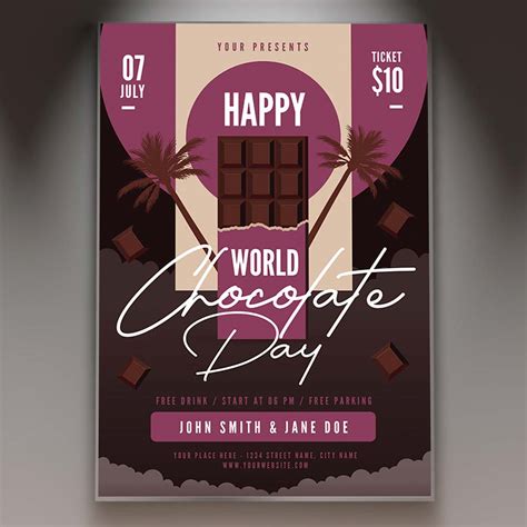 World Chocolate Day Event Card Printable Template | PSDmarket