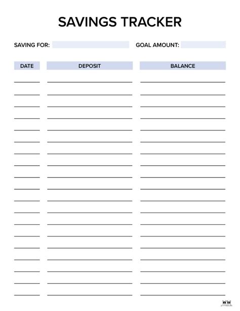 Savings Tracker Printable Pdf