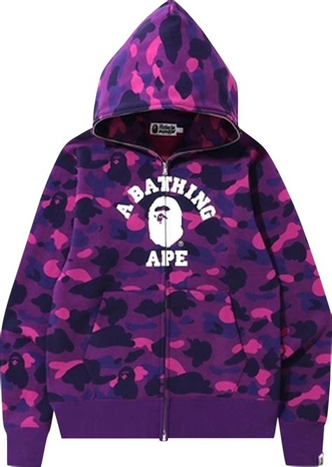 Buy BAPE Color Camo College Full Zip Hoodie 'Purple' - 1H75 115 001 ...