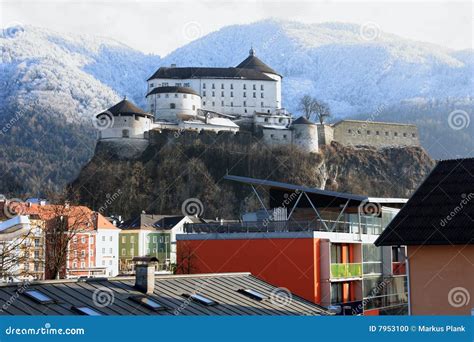 Fortress of Kufstein stock photo. Image of river, winter - 7953100