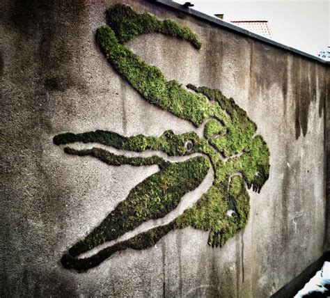 Moss Crocodile by MossRoom, Copenhagen, Denmark #moss #grafitti # ...