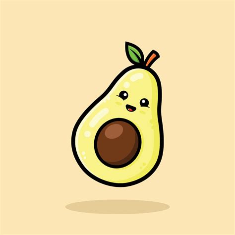 Cute avocado drawing avocado drawing cute step by step