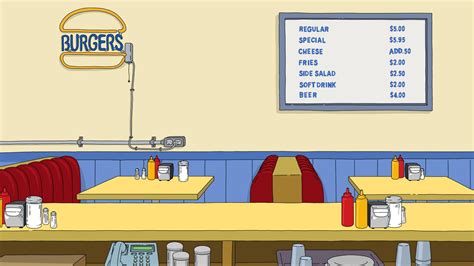 Bob's Burgers behind the counter - Virtual Backgrounds