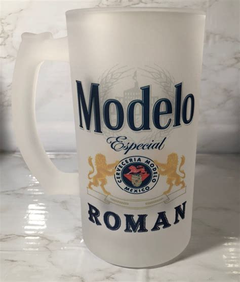 Custom Personalized Beer Stein. Modelo. Frosted Glass Beer | Etsy