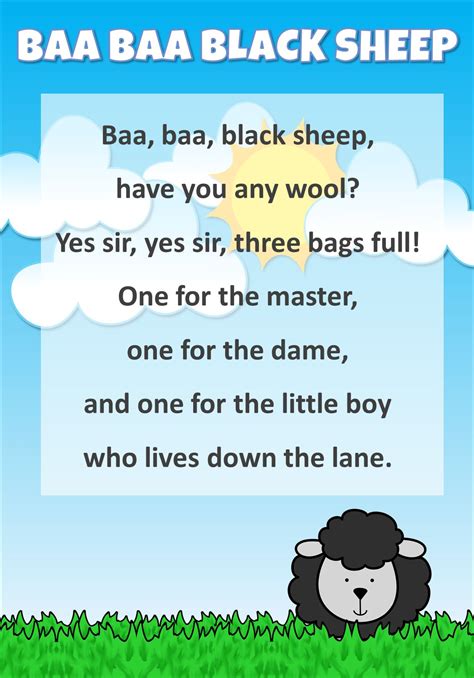 Learn the popular nursery rhyme Baa Baa Black Sheep with your child ...